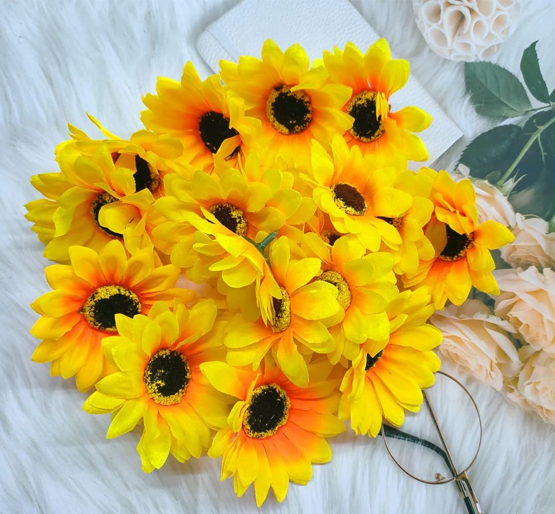 Artificial Sunflower without Stick (25 Pc)