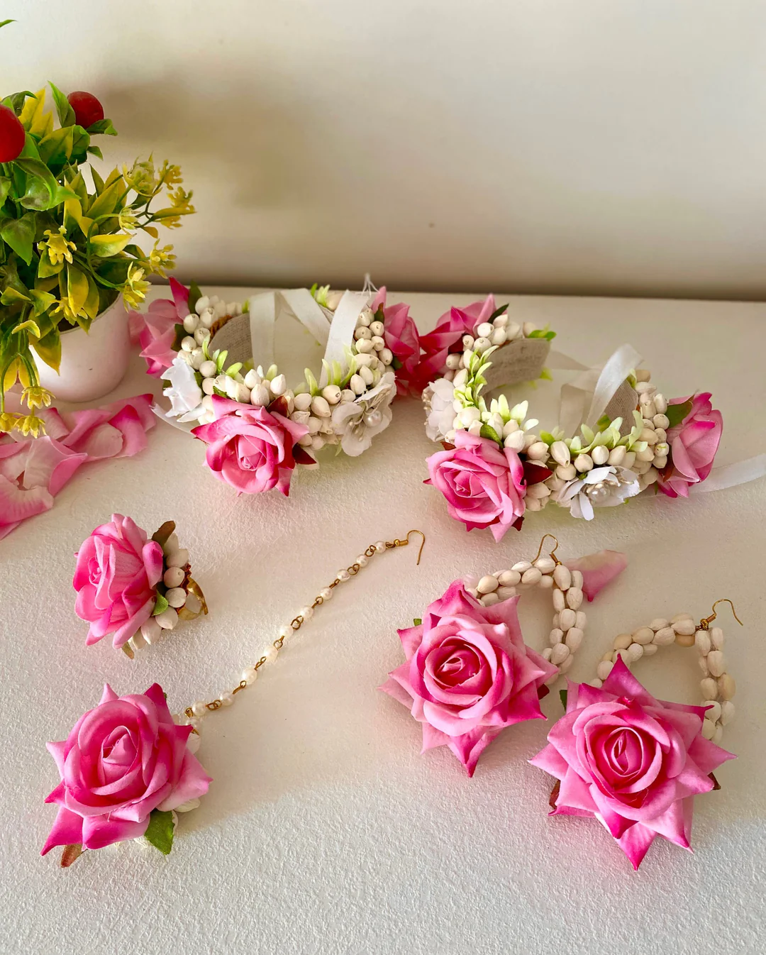 Artificial Flower Jewelry Set